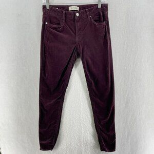Calvin Klein Pants Womens Sz 6 Burgundy Skinny Mid-Rise Slim Fit Cropped Stretch